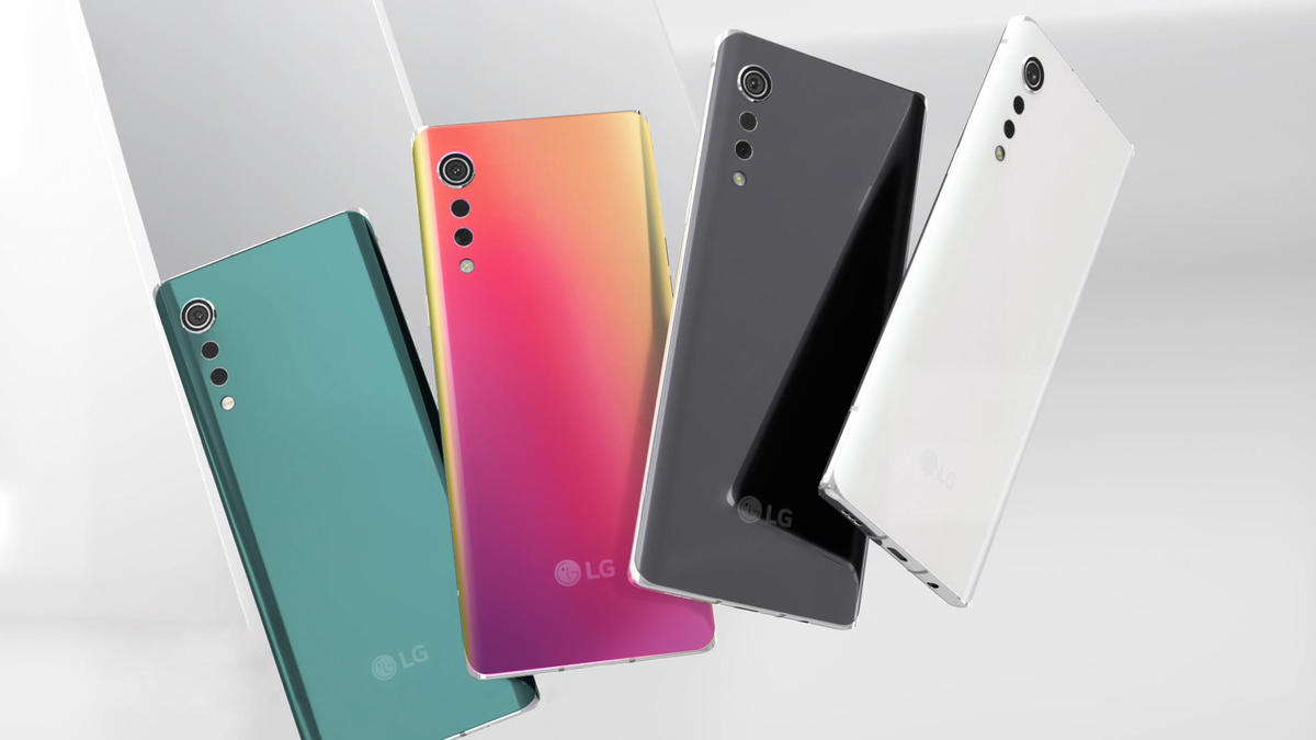 the 4 different colors of LG Velvet smartphone.