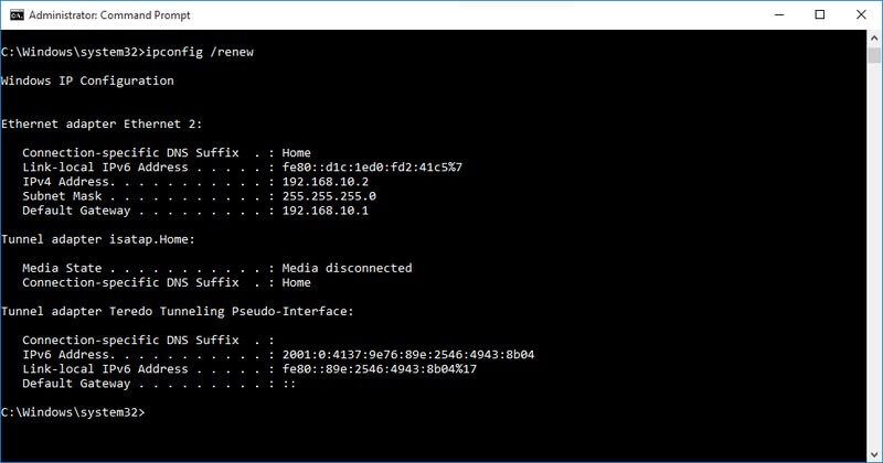 Renew Ip for how to increase internet speed