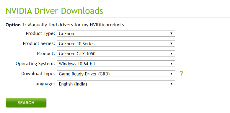 Select your graphics card model and download the latest version
