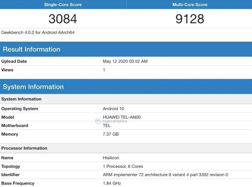 Honor was found testing its latest smartphone X10 5G on geekbench