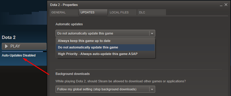 steam settings for optimization of system.
