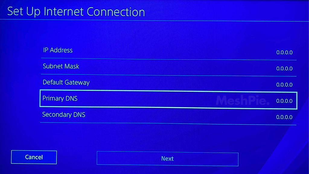 Change DNS in PS4