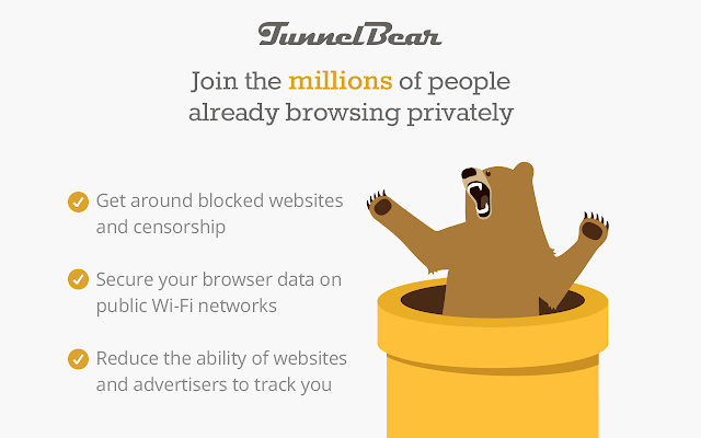 TunnelBear VPN is one of the best free VPN extensions for Chrome.